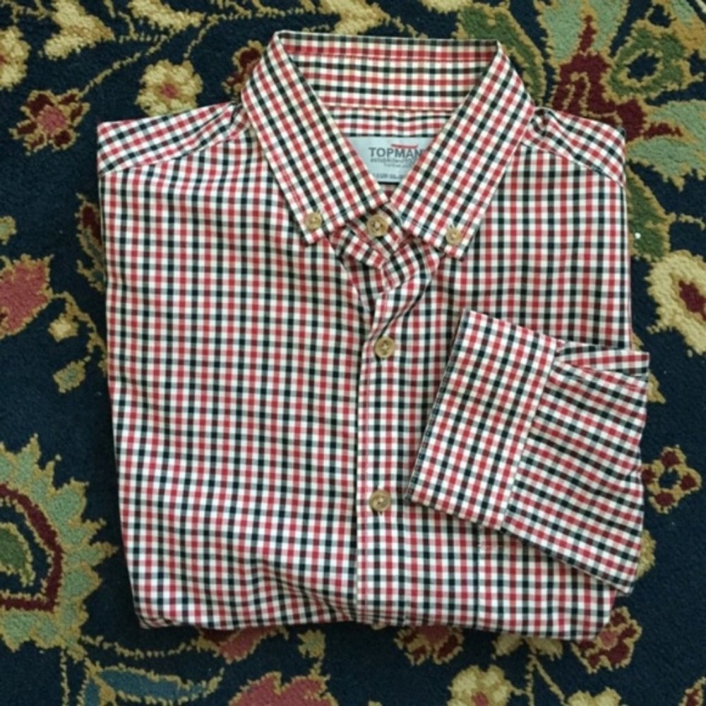 Topman Button Down Men's Plaid